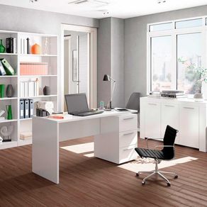 Mesa de despacho Theon 3 cajones blanco artik 74x138x60 cm