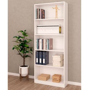 Estantería Theon 5 estantes blanco 200x80x28 cm