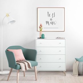 Cómoda Sweet 4 cajones blanco artik/marrón 95x77,5x40 cm