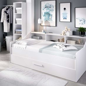 Cama nido Drag 1 cajón 3 huecos de almacenaje blanco 60x194x97 cm