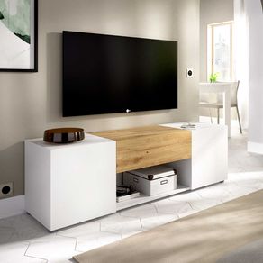Mueble bajo TV Kuo 2 puertas + 1 cajón blanco/nordic 45x139x35 cm