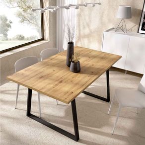 Mesa de comedor Aran extensible nordic/negro 75x120-160x90 cm