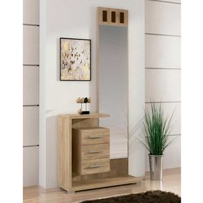 Recibidor completo Prisma 3 cajones + espejo cambria 189,8x85x27,9 cm