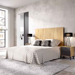 Cabecero + 2 mesitas Greta grafito/nordic