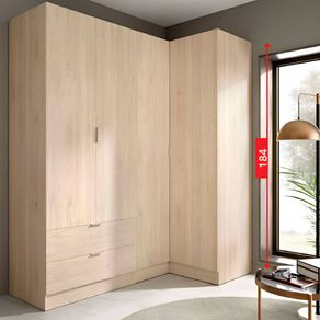 Armario esquinero Essen 2 módulos 4 puertas natural 184x174x91 cm