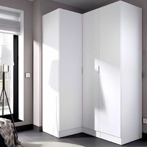 Armario esquinero Essen 2 módulos 3 puertas blanco 184x133x91 cm