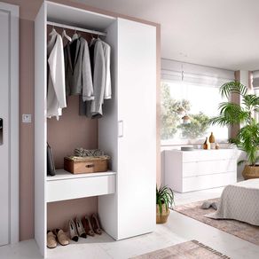 Vestidor Suit 1 puerta abatible + 1 cajón blanco