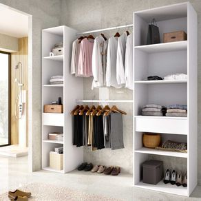 Vestidor Suit 10 estantes+2 cajones blanco