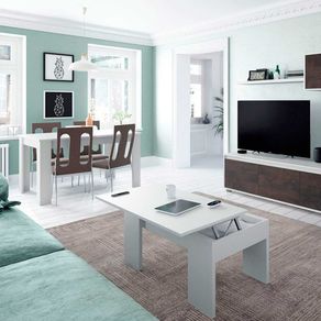 Mesa de centro elevable Kendra blanco 42/54x100x50 cm