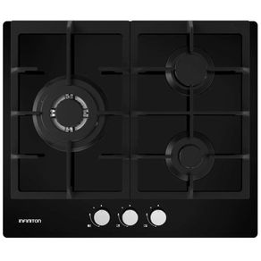 Placa de cristal Infiniton GG-331 3 f gas butano/natural negro