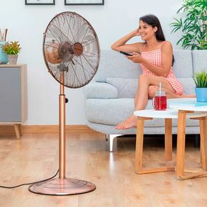 Ventilador de pie Copper Retro InnovaGoods 55W cobre Ø40 cm