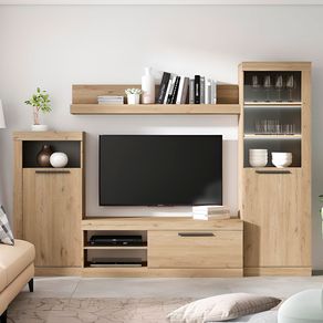 Composición salón Escena 258 cm natural/pizarra