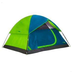 Tienda de campaña Aktive Camping 4 personas doble techo verde/azul 130x240x210 cm