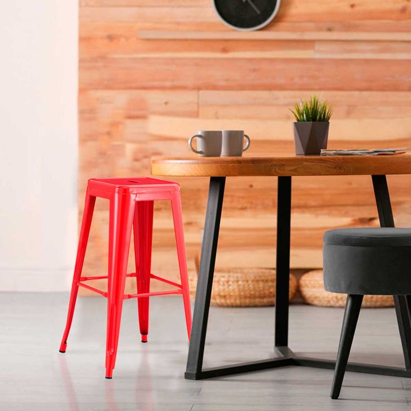 Taburete alto Strong Thinia Home rojo 77x43x43 cm