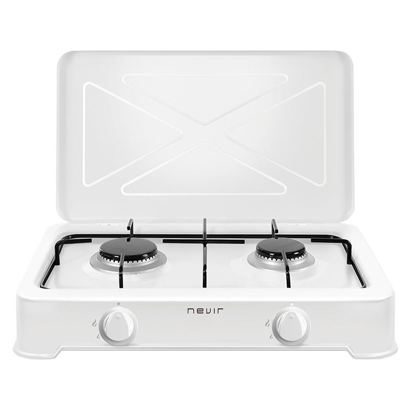 Hornillo de gas NVR-CGPE2T Nevir 2 fuegos blanco 9,6x46,9x35,3 cm
