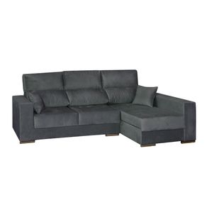 Sofá chaiselongue Atenea tela nevada 3 plazas vf derecha antracita