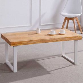Mesa de centro Natural diseño nórdico roble Nordish/blanco 43,5x120x60 cm