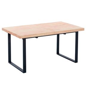 Mesa de comedor extensible Natural roble Nordish/negro 140-180x80x76 cm