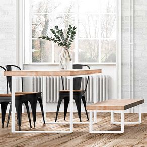 Banco asiento Loft roble Nordish blanco 47x120x34 cm