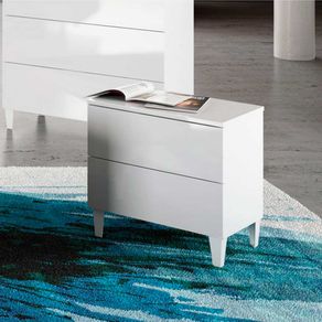 Mesita Diva 2 cajones blanco brillo 49x50x34 cm