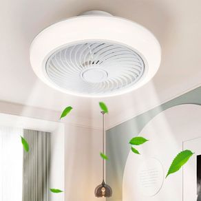 Plafón ventilador Tristán Helios Home luz LED control remoto 3 velocidades blanco 22xØ53 cm