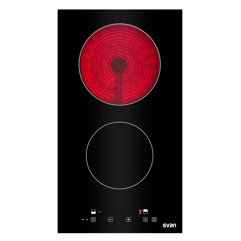 Placa vitrocerámica Svan SV2300 3000W 2 fuegos negro 29 cm