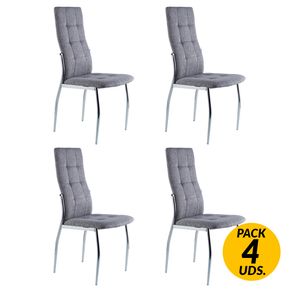 Pack de 4 sillas de comedor Diana gris
