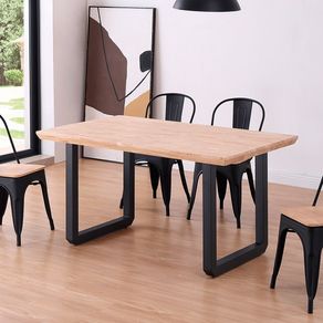 Mesa de comedor Roma diseño nórdico roble Nordish/negro 77x150x90 cm