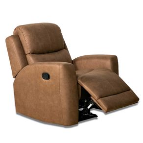 Sillón Alaska tela Cowboy reposapiés elevable chocolate 103x96x93 cm