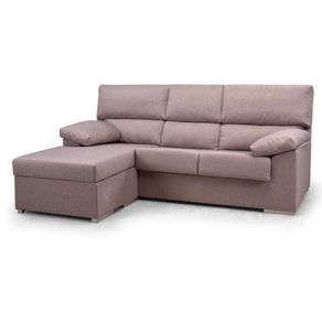 Sofá chaiselongue Conde 3 plazas tapizado Nevada 100x200x140 cm