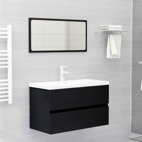 Conjunto de muebles de baño Dominica aglomerado negro