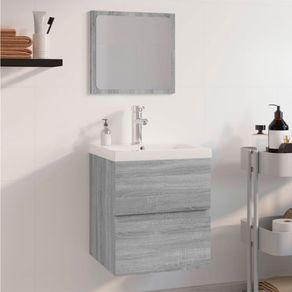 Conjunto de muebles de baño Haití madera contrachapada gris