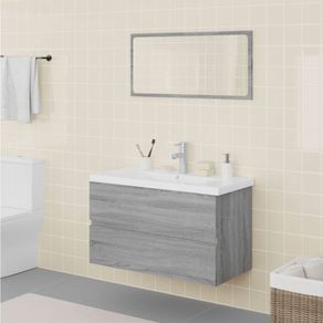 Conjunto de baño San Cristóbal madera gris 45x80x39,5 cm