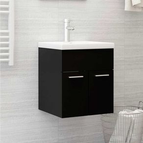 Armario para lavabo Trinidad negro 46x41x38,5 cm