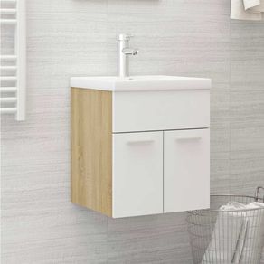 Armario para lavabo Trinidad blanco/roble 46x41x38,5 cm