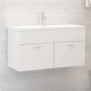 Armario para lavabo Granada madera blanco 46x90x38,5 cm