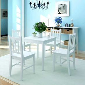 Conjunto de comedor Larisa 1 mesa + 4 sillas blanco