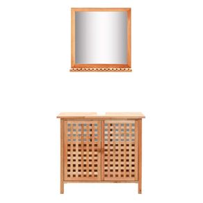 Mueble de lavabo Tobago + espejo madera natural 62x66x29 cm