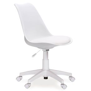Silla de estudio Lina giratoria y altura regulable blanco