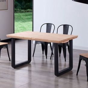 Mesa de comedor extensible Roma roble Nordish/negro 77x140x80 cm
