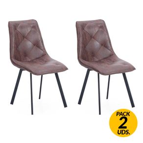 Pack de 2 sillas de comedor Diamond tejido chocolate
