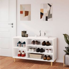 Mueble zapatero 5 compartimentos madera blanco 60x102x36 cm