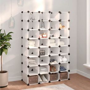 Estantería alta 32 compartimentos transparente 140x93x36,5 cm