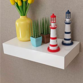 Estante de pared flotante 1 cajón blanco 8x48x25 cm