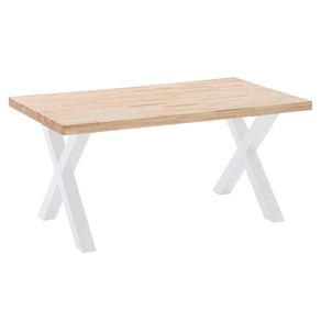 Mesa de comedor X-Loft rectangular diseño nórdico roble Nordish/blanco 76x160x90 cm