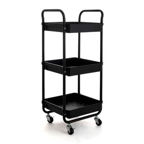 Carrito multiusos Garbo Quid 3 cestas negro 77x34,5x29,5 cm