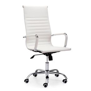 Silla de oficina Letter giratorio símil piel blanco 106-116x64x64 cm