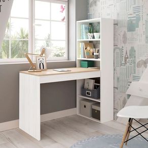 Escritorio Villena 1 estantería cambria/blanco 140x122x49 cm