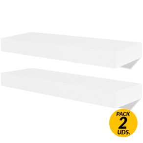 Pack de 2 estantes de pared flotantes MDF 3,8x40x20 cm