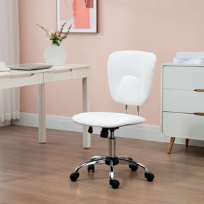 Silla de oficina Vinsetto altura ajustable basculante con ruedas blanco 87,5/96,5x50x54 cm